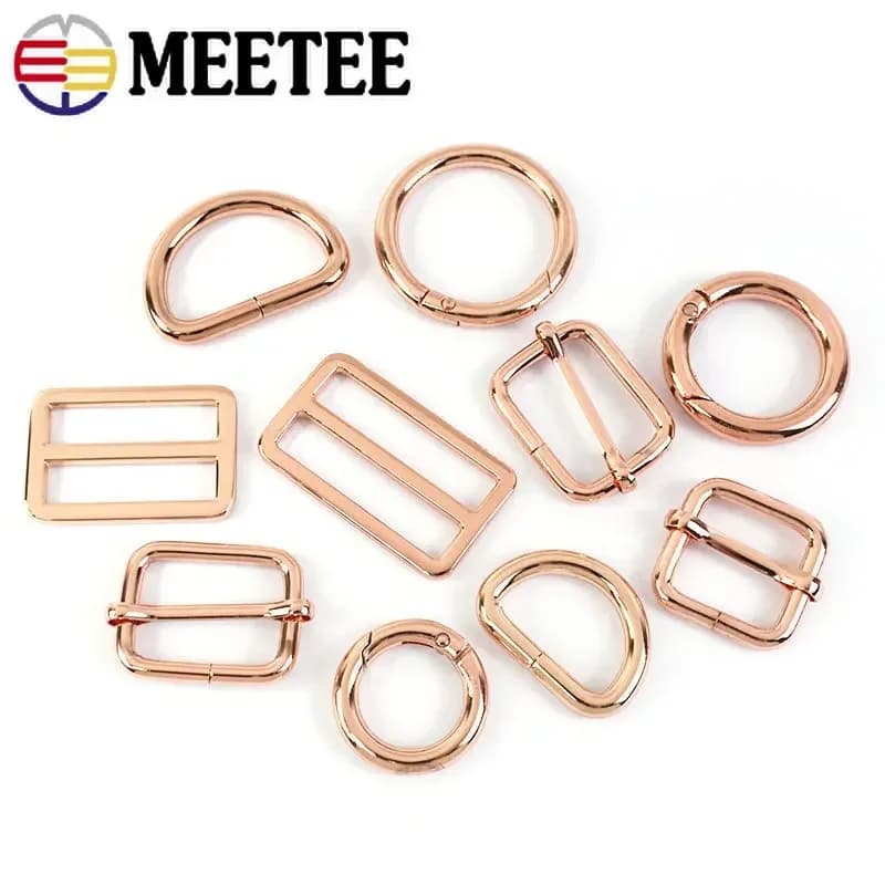5/10 pezzi fibbie per borse in metallo oro rosa anello O D Tri Glide clip chiusura zaino cinghia per cintura decorazione gancio accessori hardware per cucire fai da te