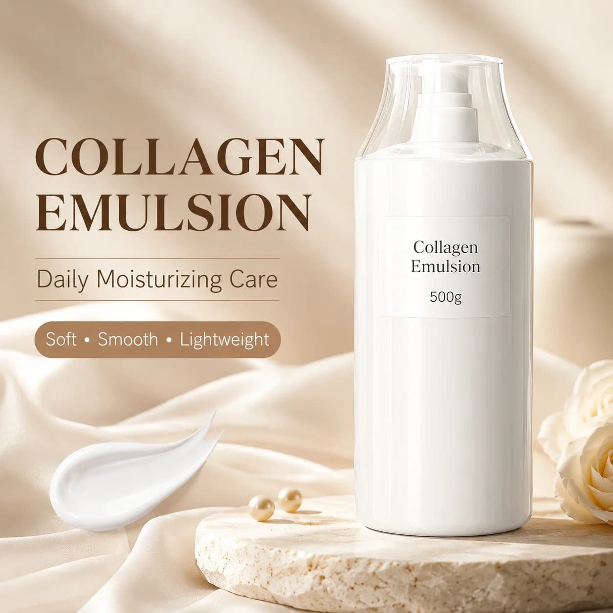 Collagen Facial Patting Milk Lotion, Lightweight Moisturizing Emulsion for Hydrated Smooth Skin Care 500ml
