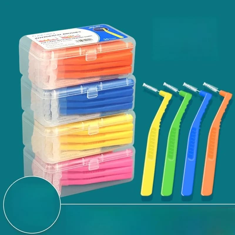20-piece interdental brush for clean dental orthodontics between teeth cleaning tools Mini soft brush with dust cover