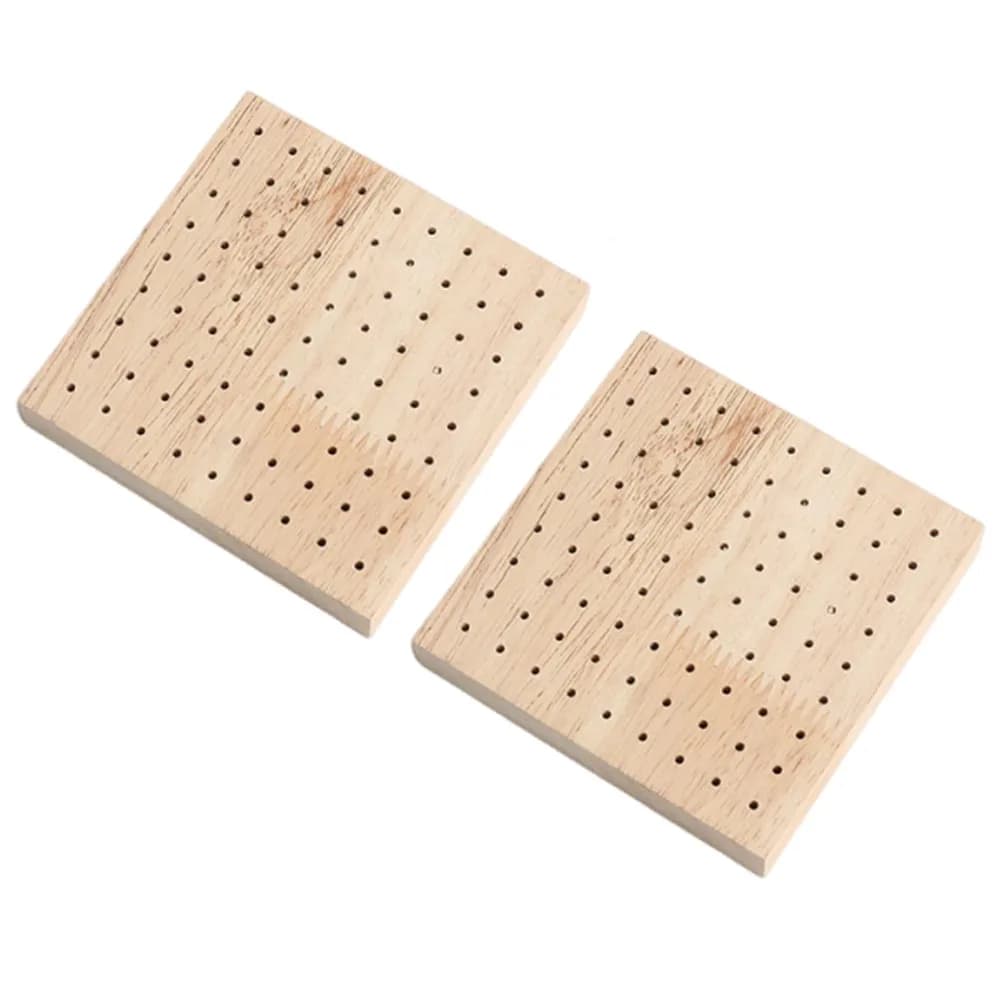 2 Pezzi Base Espositiva in Legno per Punte da Trapano per Unghie, con 61/81 Fori, Salvaspazio, Portatile e Creativa