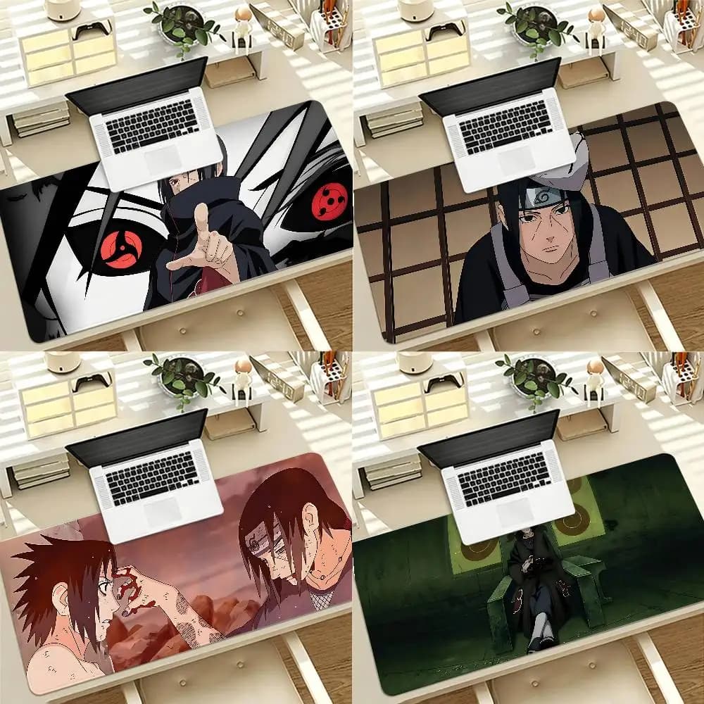 Itachi Uchiha Gaming Mouse Pad Non-Slip Lock Stitched Edge Large Office Desk Mat For Computer And Keyboard