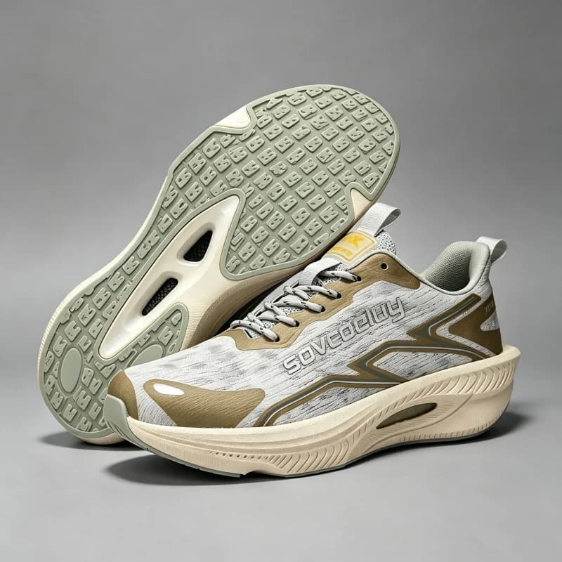 New lightweight and breathable sneakers, mesh running shoes, ultra-light popcorn carbon plate casual sneakers, couple style