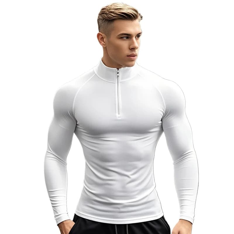 Abbigliamento sportivo da uomo Camicie fitness T-shirt da palestra a maniche lunghe slim fit T-shirt da corsa T-shirt da allenamento Abbigliamento a compressione T-shirt sportiva