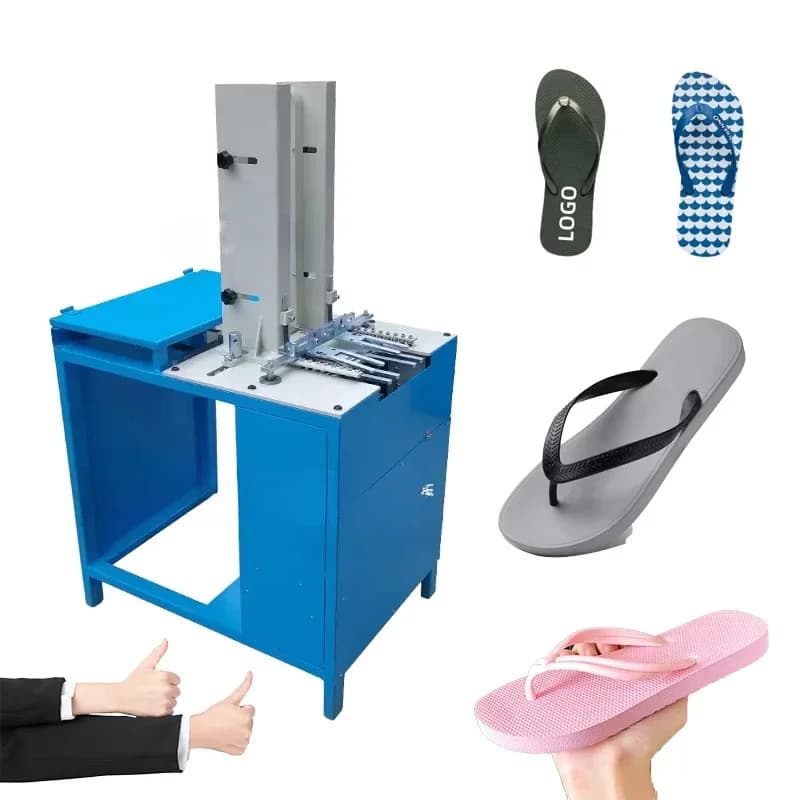 Creatore automatico di pantofole in EVA Creatore di dispositivi per cinturini per sandali infradito Componenti del motore centrale nuovi e utilizzati