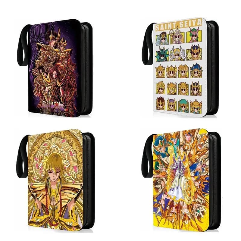 400pcs/900pcs Saint Seiya Card Album Book Folder 4/9 Card Slots Collections Zipper Double Pocket Zipper Card Binder Holder