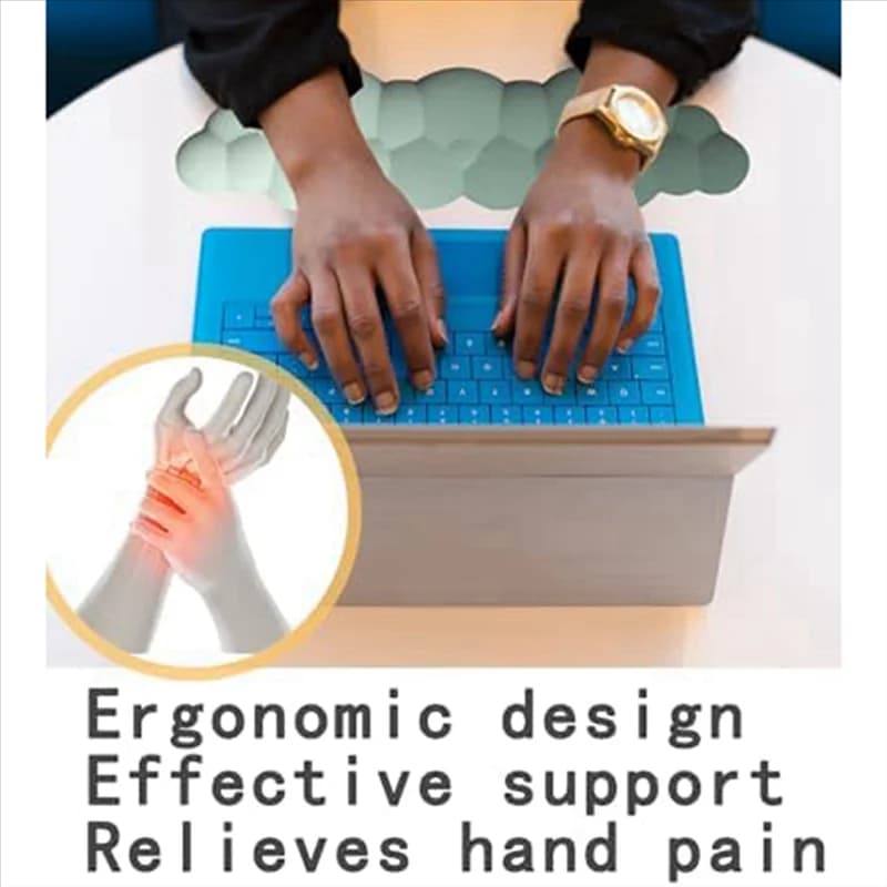 Poggiapolsi per tastiera, scrivania con bracciolo efficace per alleviare il dolore al polso dal design ergonomico, regalo carino con decorazione a nuvola