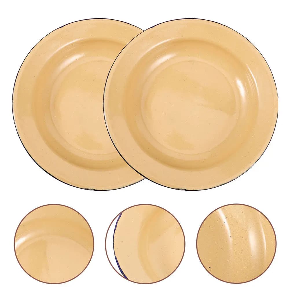 5Pcs Enamelware Plate Vintage Style Serving Dish for Tea Nuts Dried Fruit Afternoon Tea Spring Festival Thanksgiving Family