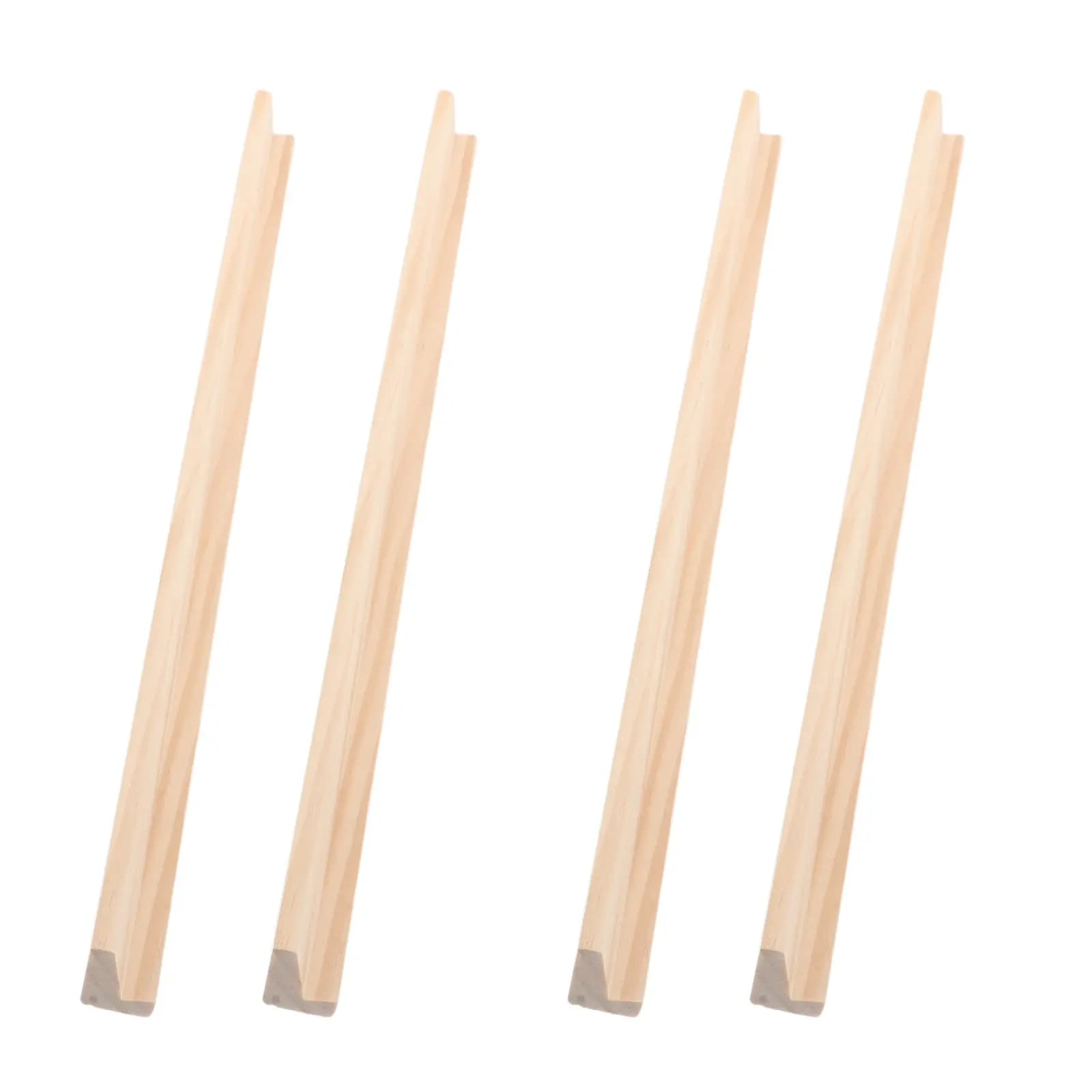 4Pcs Rustic Wooden Domino Trays Single Row Unfinished Tile Holders Hands- Accessory for Domino Mahjong Board Game Setup