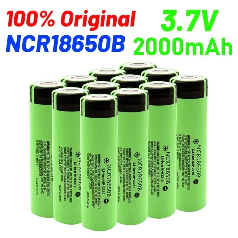 Batteria originale al 100% 2000mAh 18650 3,7V, adatta per torce elettriche, spazzolini elettrici, nuova batteria ricaricabile NCR18650B