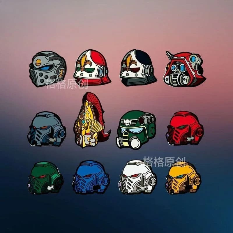 12Pcs Sci-Fi Warrior Helmet Stickers Waterproof Vinyl Decals For Motorcycle Scooter Car Decor Accessories