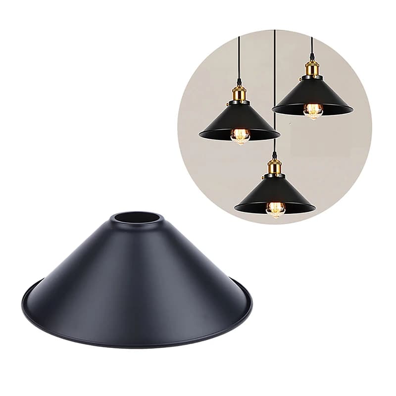 1 pezzo Paralume in ferro nero stile industriale americano retrò per lampadario, applique da parete, lampada da tavolo, per ristorante, negozio di abbigliamento