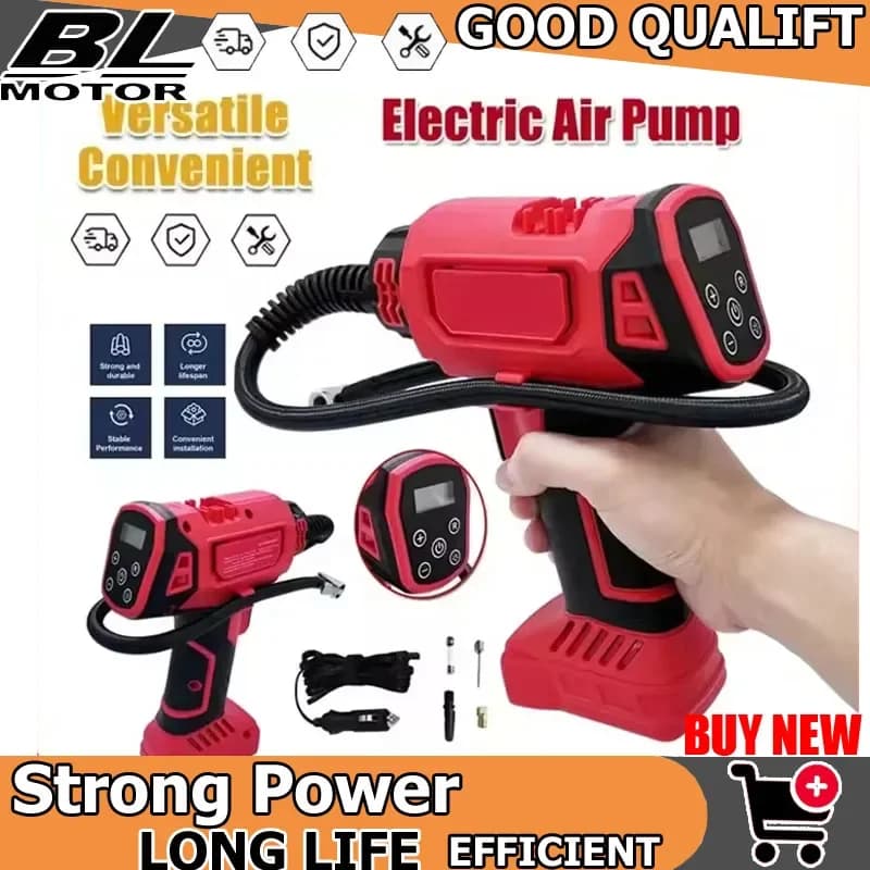 Compressore d'aria elettrico portatile senza fili per pneumatici auto, gonfiatore automatico ricaricabile per batteria Milwaukee 18V