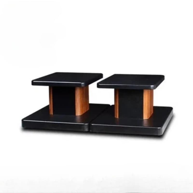 Support for solid wood loudspeaker, table and floor shelf support, audio system, adjustable base, detachable trays, domestic monitor rack