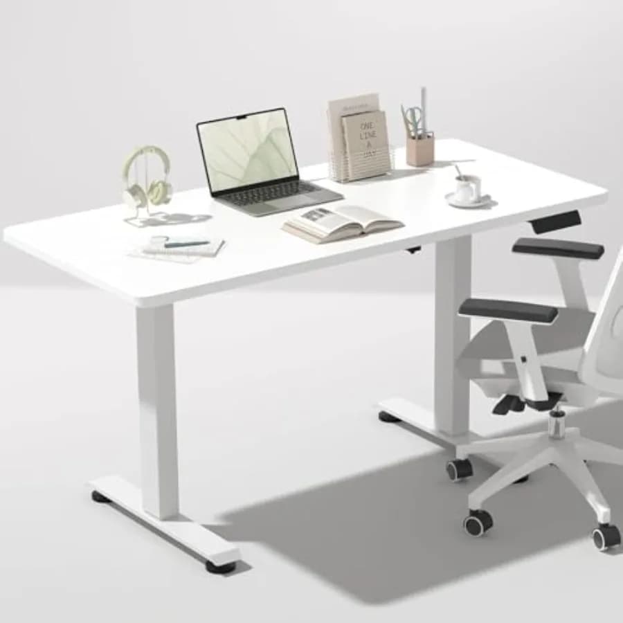 Scrivania Elettrica Regolabile in Altezza da 47,2 Pollici, con Piano in Legno, per Lavoro, Casa, Ufficio, Computer, PC, Gaming e Scrittura