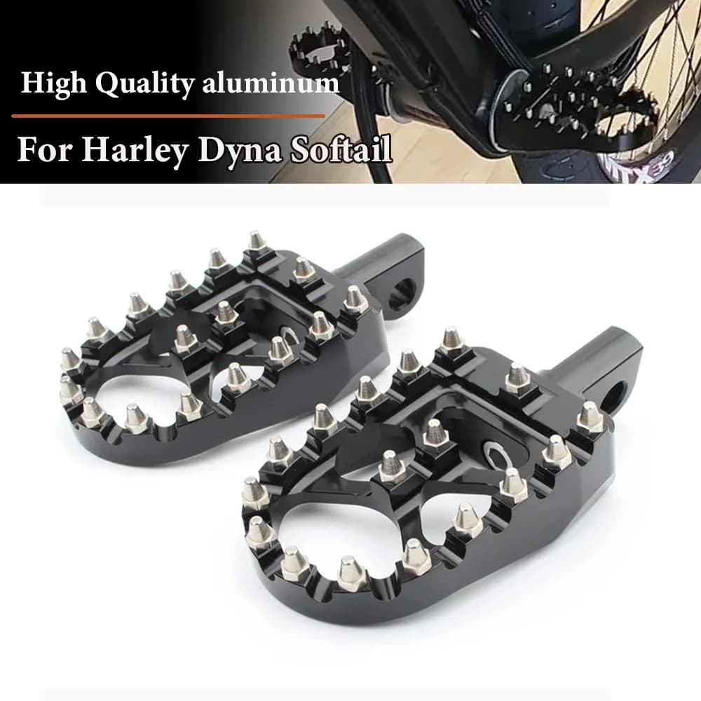 Pedane Larghe CNC per Moto Harley V-Rod Touring Softail Dyna Heritage Softail Iron Sportster 883 Chopper
