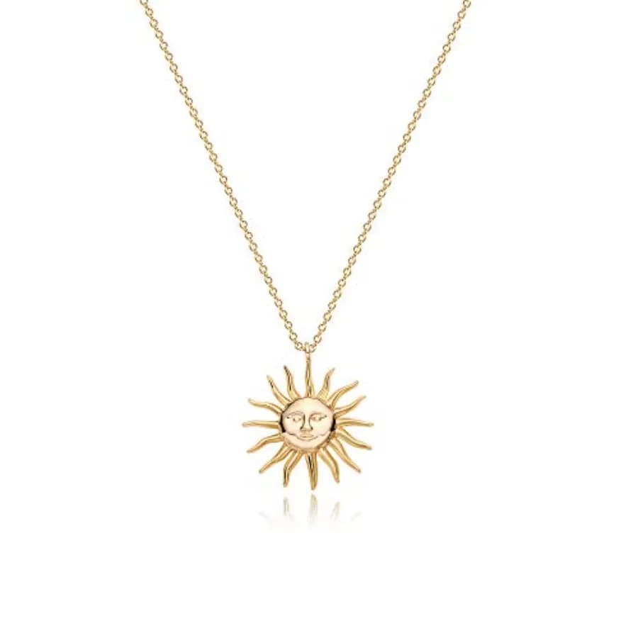 Dainty Gold Necklace for Women-14K Gold Plated Simple Pendant Circle Necklace Charm Statement Long Necklaces for Women Jewelry