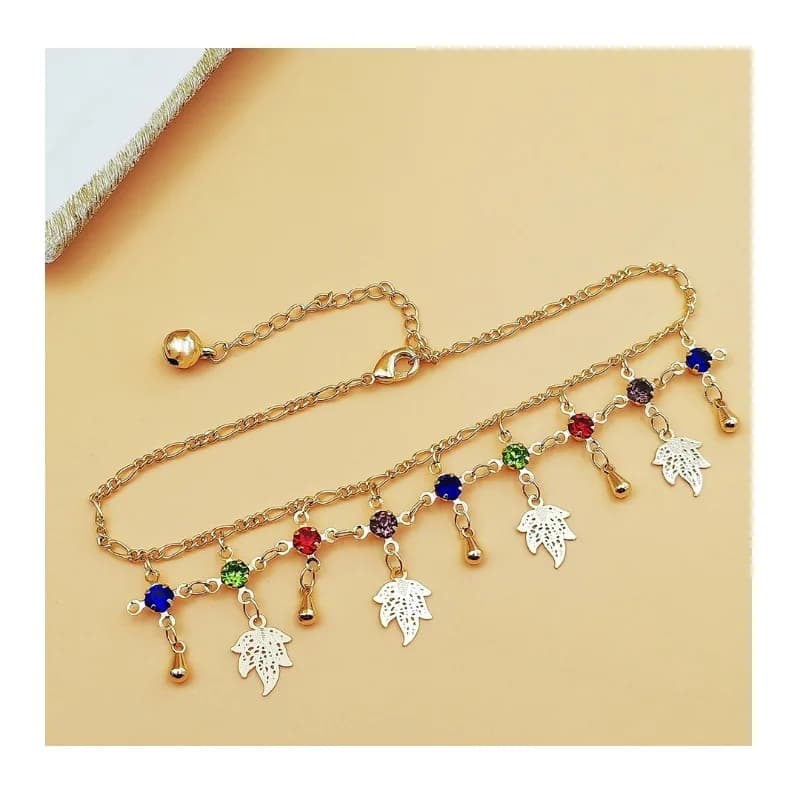 Colorful Summer Colorful Butterfly Zircon Necklace Women's Light Luxury Niche Design Sense Spice Girl Fringed Lock Anklet Bracel