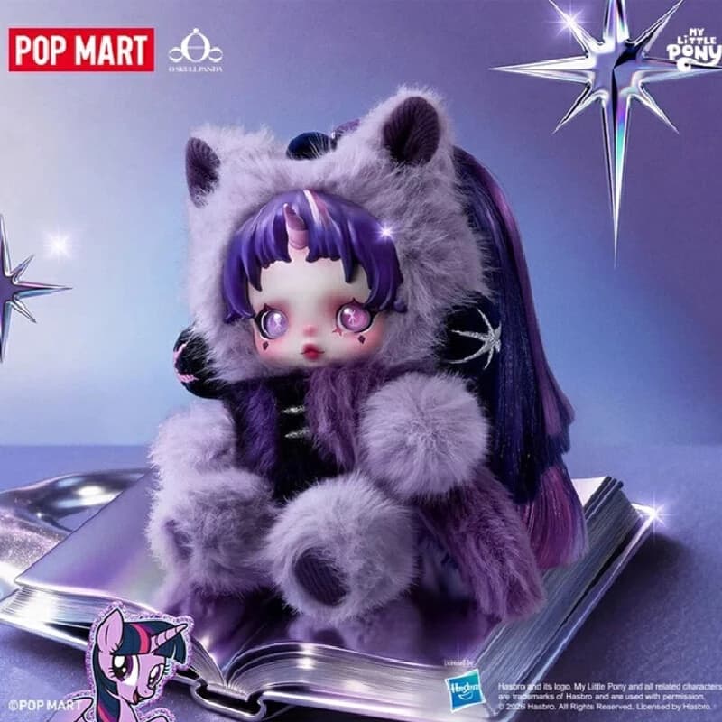 Autentico Pop Mart Skullpanda X My Little Pony Ciondolo in Vinile Peluche Morbido Charm per Borsa Giocattolo Anime da Collezione per Collezionisti