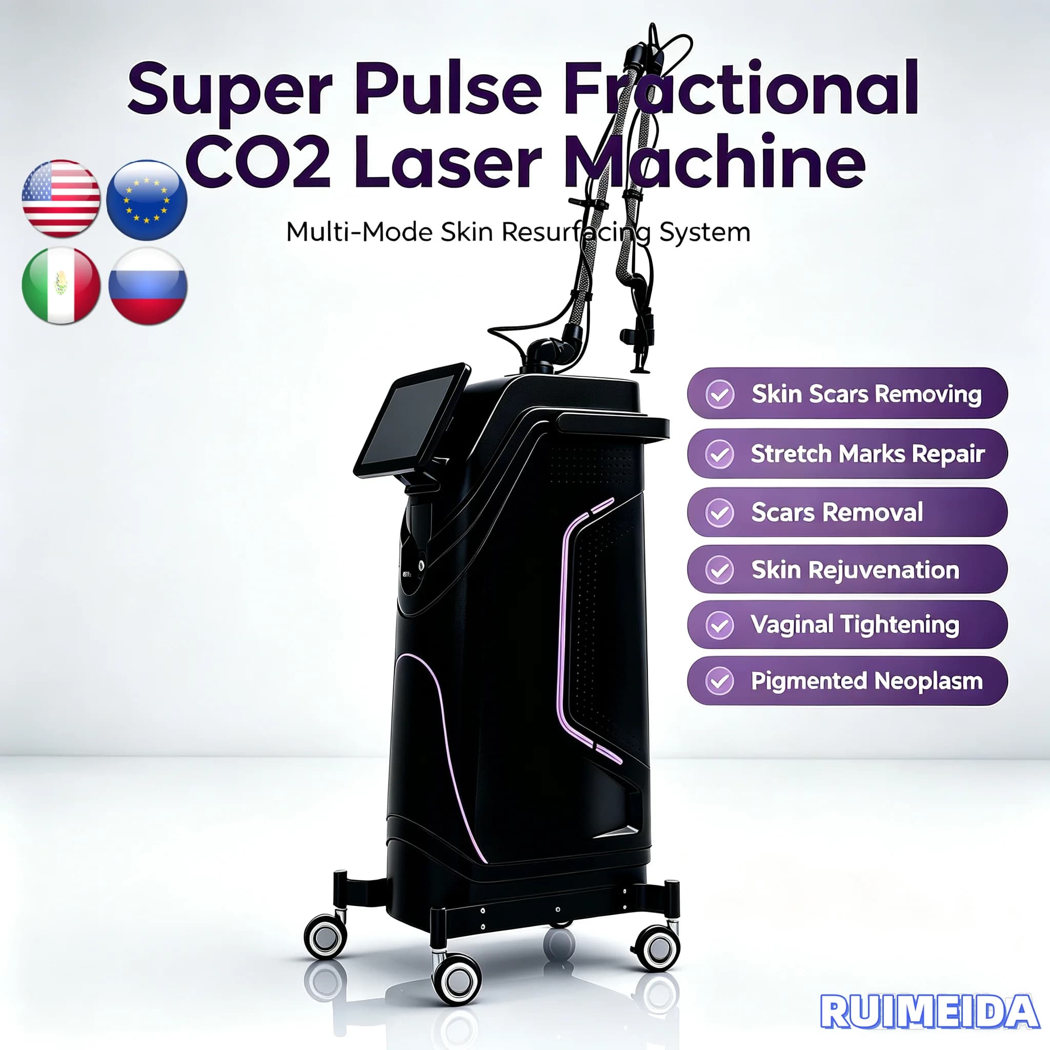 10600nm CO2 Fractional Lase Collagen Remodeling Skin Resurfacing Vaginal Rejuvenation Acne Scar Stretch Mark Removal