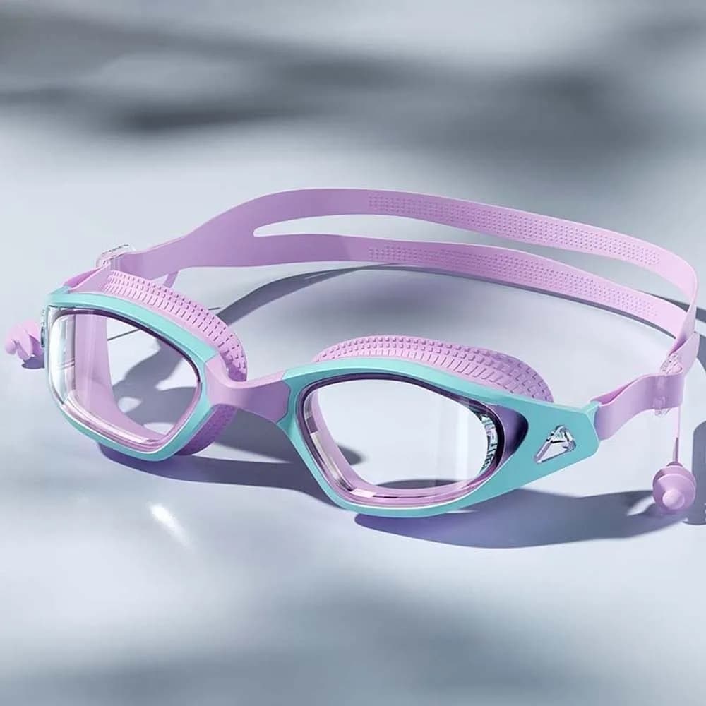 Waterproof Swimming Goggles Electroplating Detachable Nosepiece Swim Glasses with Earplugs 3D Fit Dazzling Colors