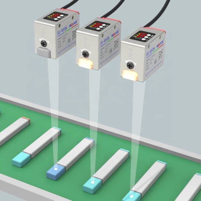 BOJKE Color Sensor Photoelectric Series Industrial Detection Mark Motion Colors Can Be Switched BS-WF10N 12-24V DC NPN/PNP-qi