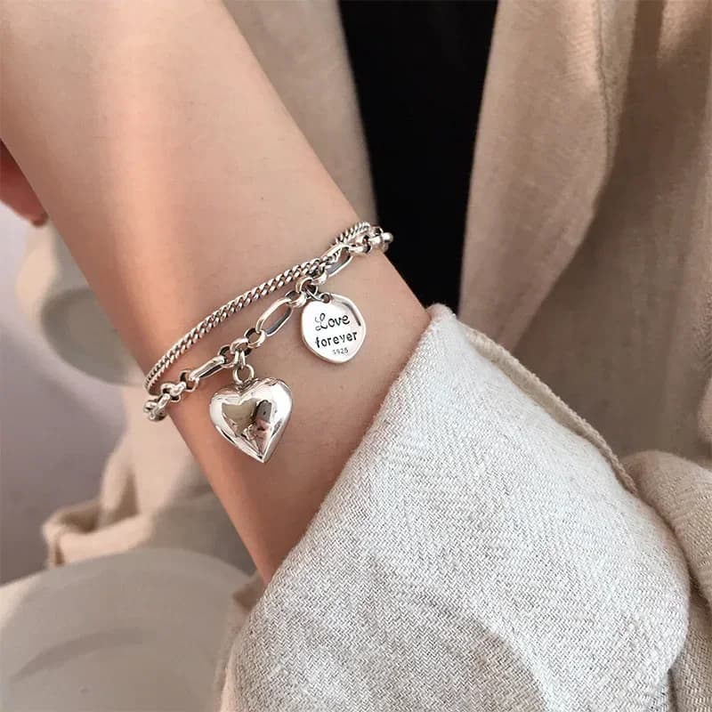 Bracciali con perline a cuore della boemia per le donne braccialetti a catena multistrato di moda Set braccialetti con ciondoli braccialetti gioielli Punk all'ingrosso