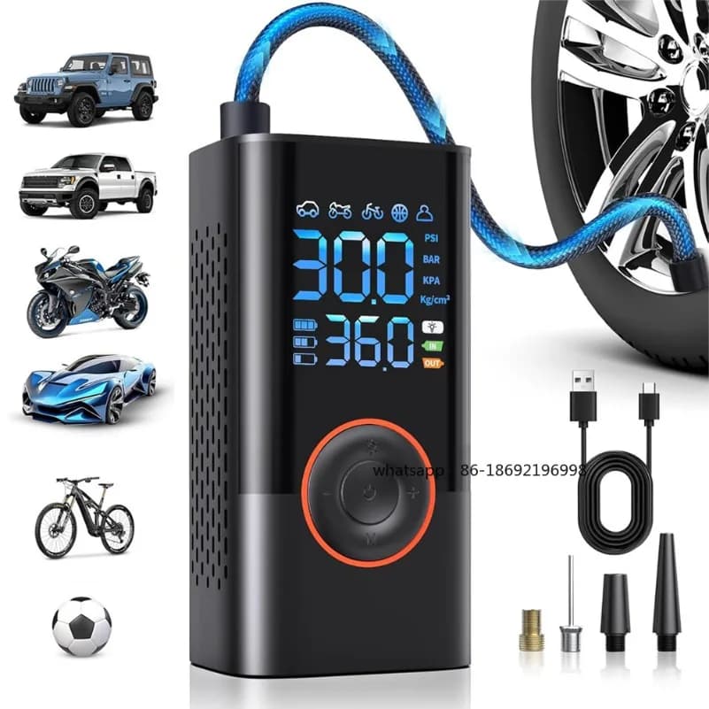 Pompa d'Aria Elettrica Wireless per Auto, Portatile e Intelligente, per Bici Fuoristrada e Veicoli
