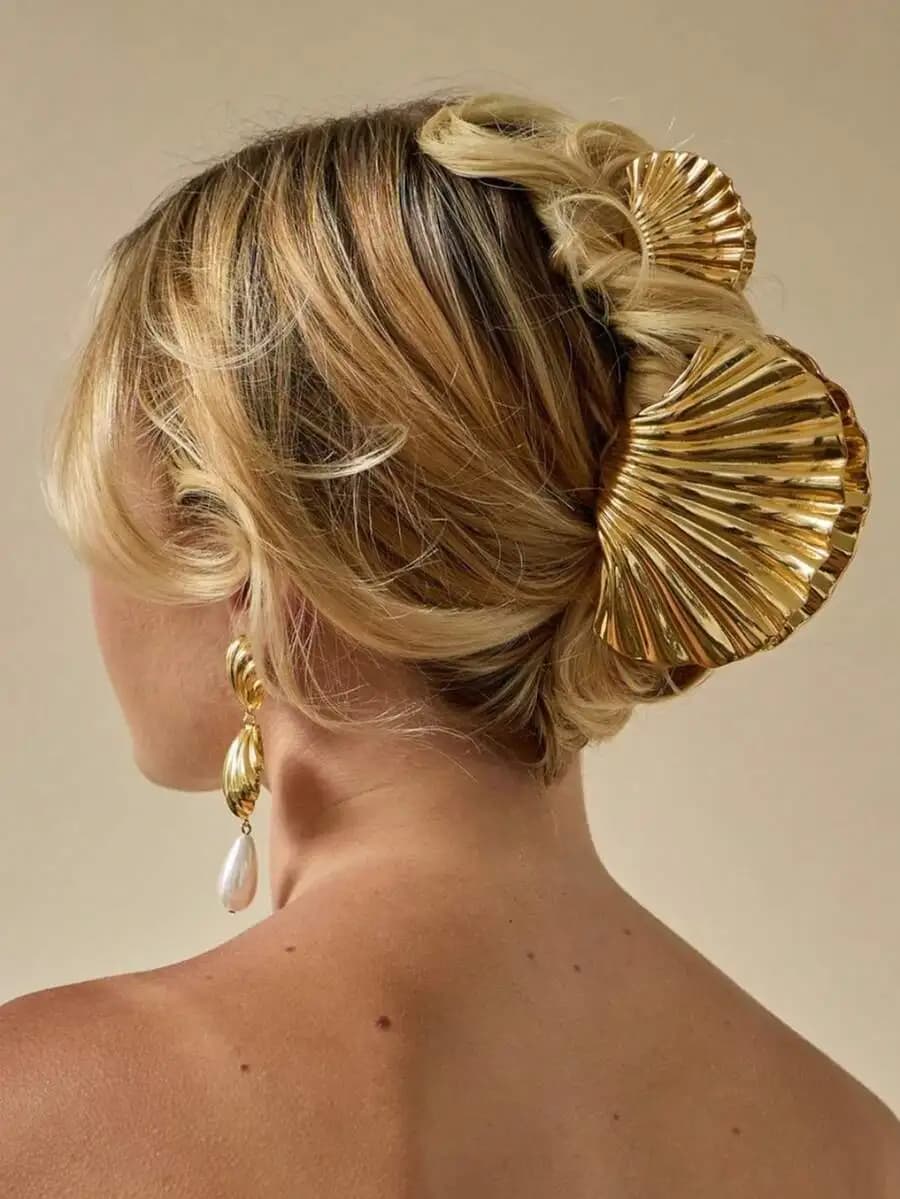 Fermaglio per capelli in metallo per donna, accessorio romantico estivo per capelli laterali
