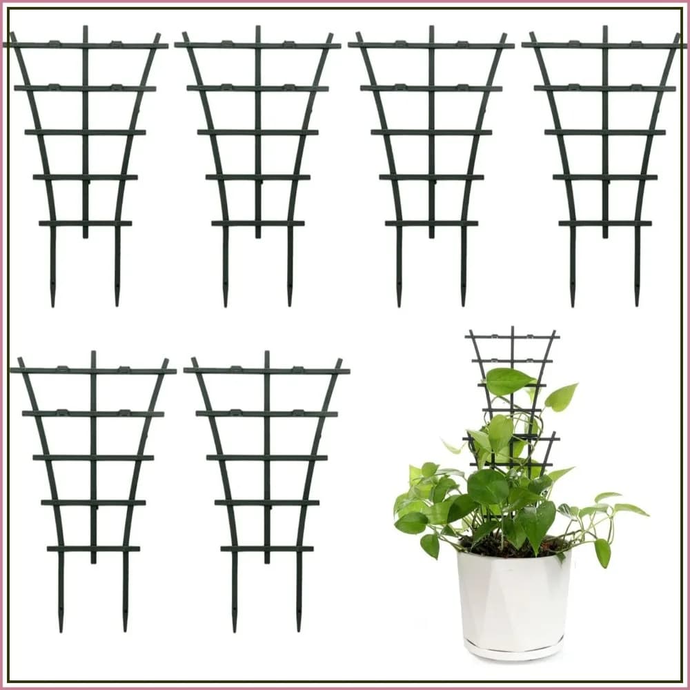 Stackable Plant Trellis 6Pcs, 9.8"x5.9" Plastic Climbing Support for Potted Plants, Hoya, Pothos