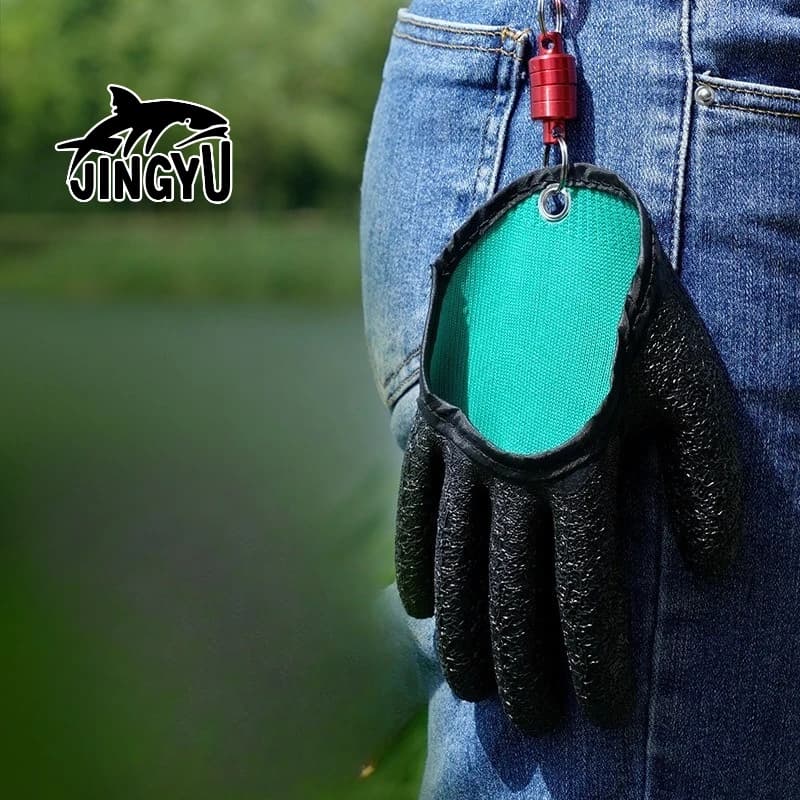 Guanti da pesca in lattice intrecciato resistenti: antiscivolo e impermeabili, anti-pugnalata/anti-taglio per la sicurezza | Manipolazione facile dei pesci per esca/mare