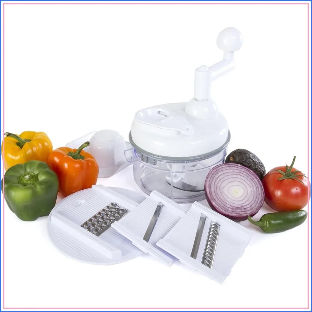 Tritatutto Manuale 5 in 1: Preparatore di Salse, Frullatore, Affettatrice, Trituratore e Julienne