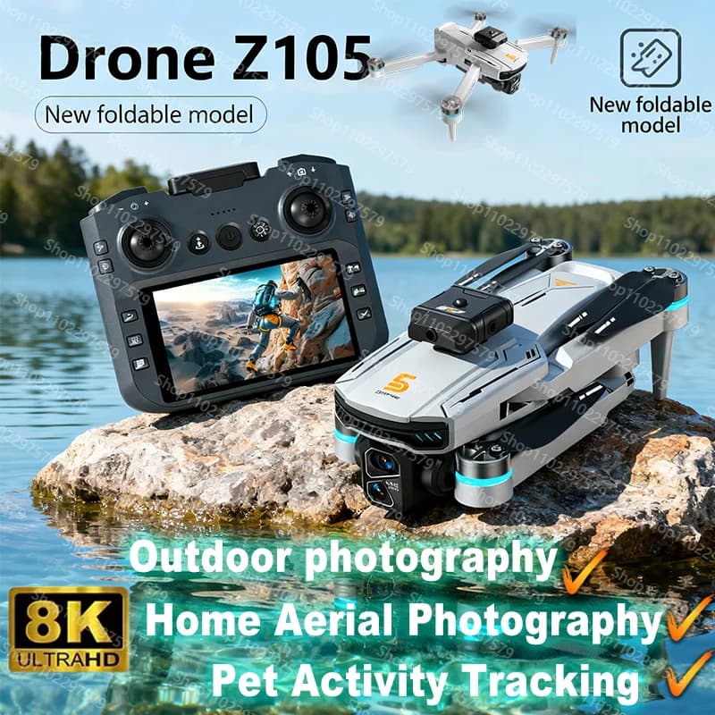 2026 Nuovo Z105 Drone Grandangolo Professiona Doppia Fotocamera 5G WiFi Flusso Ottico Fotografia Aerea Brushless Quadcopte Regalo Del Capretto Giocattoli