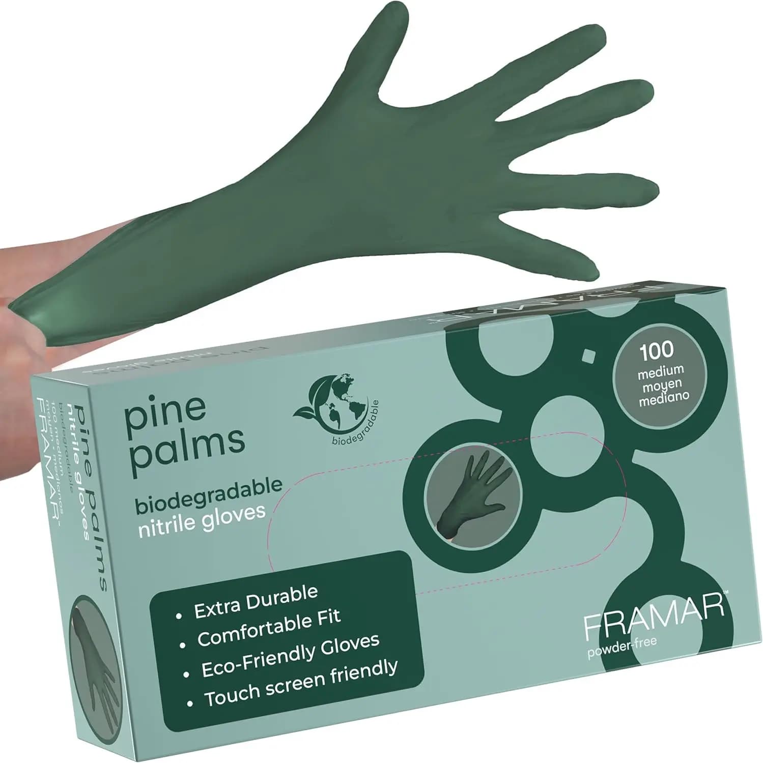 Guanti Verdi Monouso Senza Lattice – Guanti Resistenti Taglia Media, Monouso per Tintura Capelli, Guanti da Cucina Taglia Media