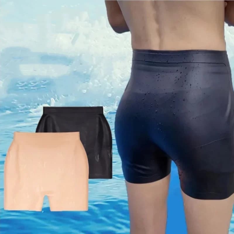 Pantaloni da nuoto in silicone impermeabile da uomo e da donna, in gomma, boxer da bagno, protezione per le mestruazioni, surf, costumi da bagno, danza
