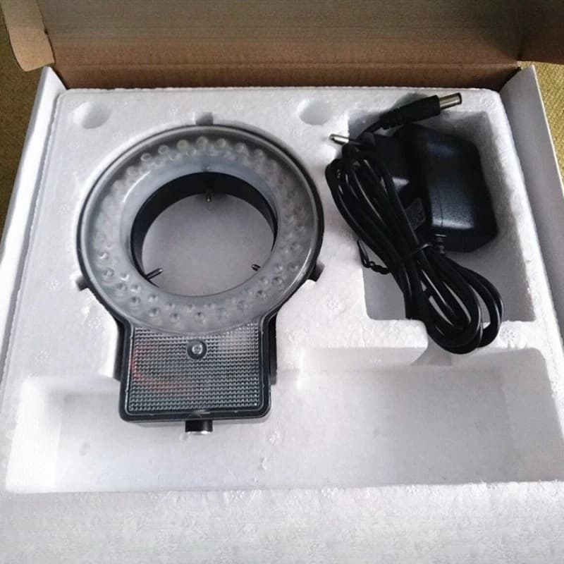 72LED 61mm with Adapter 110V-220V 4 Sections Control Stand Microscope LED Light Coaxial Tools TVE DIY