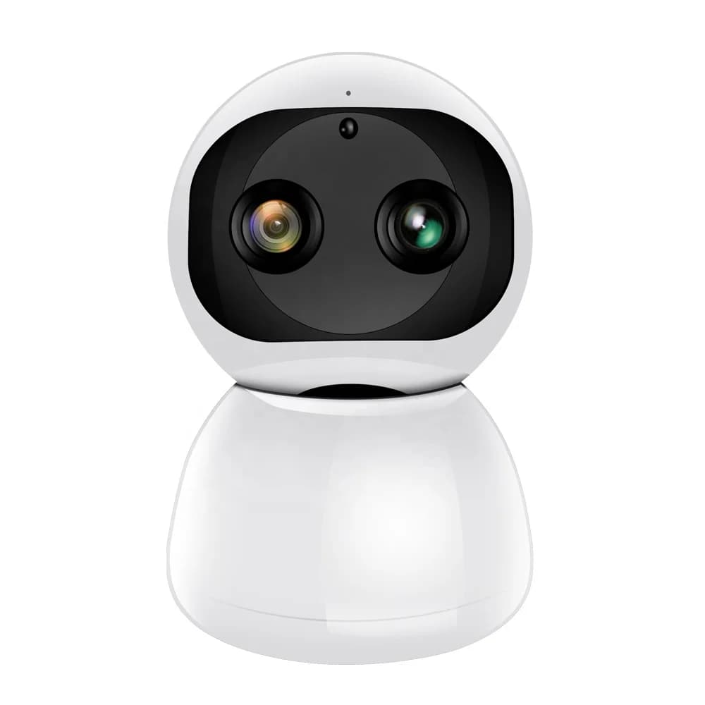 Telecamera Binoculare con Rotazione, Visione Notturna HD, Controllo Remoto Wireless Intelligente per Sorveglianza Domestica
