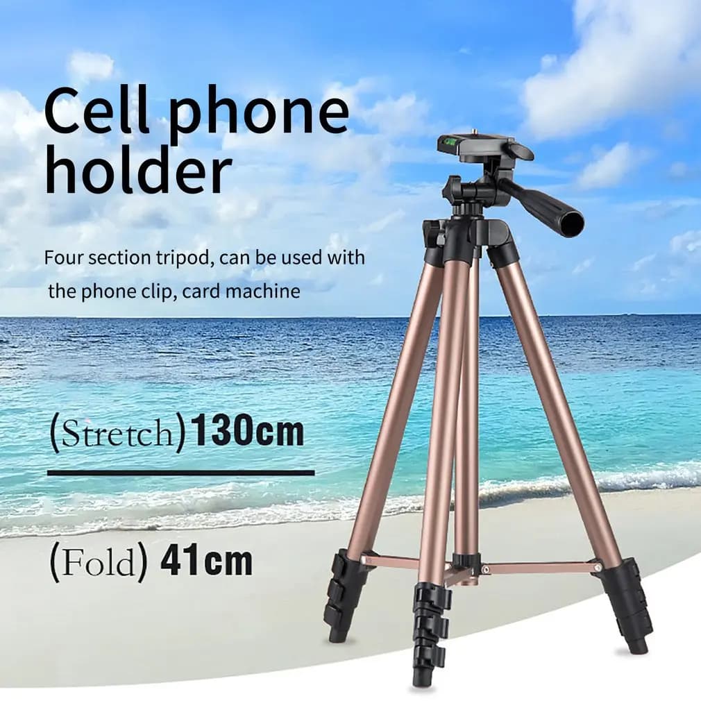 Treppiede per Telefono in Alluminio Estensibile 130cm, Supporto Portatile per Selfie e Registrazione Video