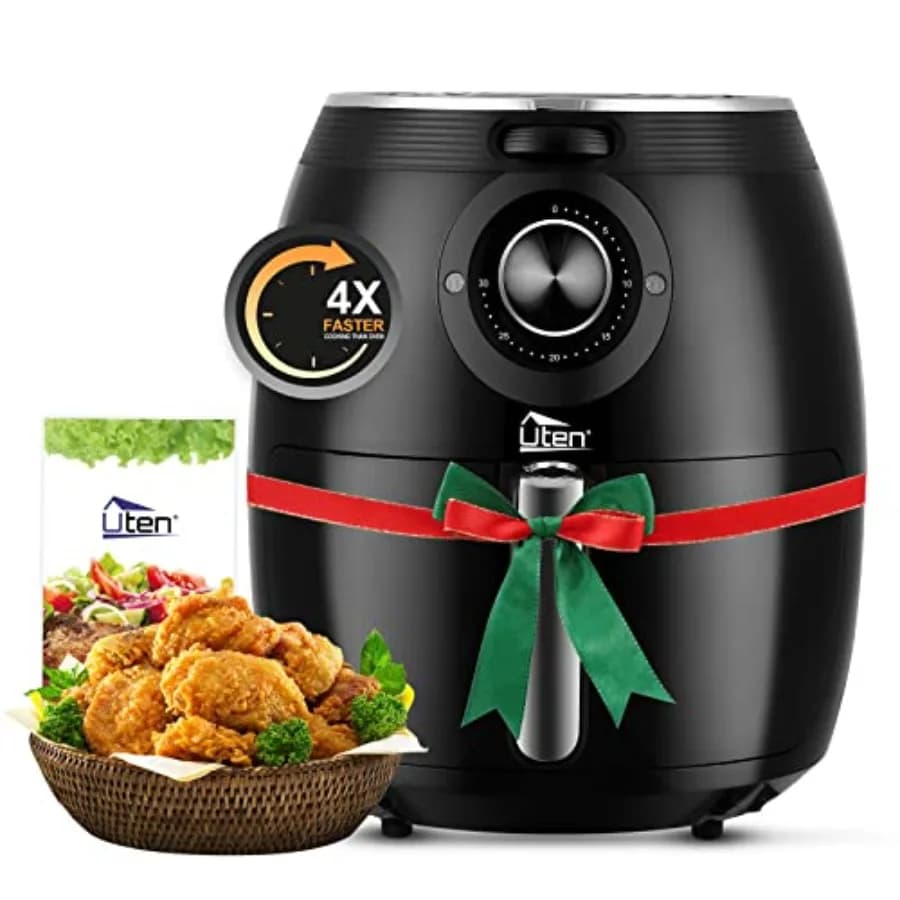 5.8QT/5.5L 1700W Air Fryer with High Power Temperature Electric Control, Manopola Timer, Non-stick Basket, Dishwasher Washable, Black