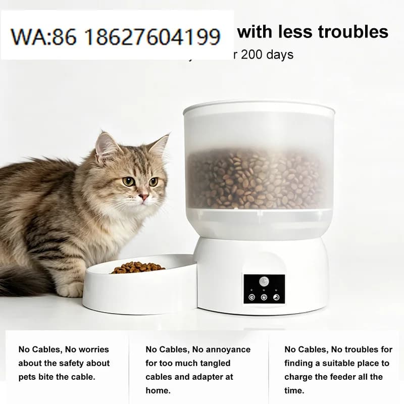 Wireless Rechargeable Automatic Pet Feeder Anti-jam Smart Food Dispenser Custom Program Auto Cat Dog Feeder Bowl Wholesale OEM
