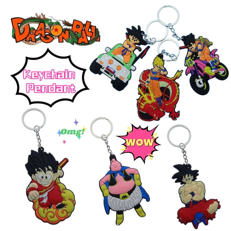 Dragon Ball Son Goku Silicone Keychain Creative Personality Animation Peripheral Doll Doll Bag Pendant Decoration Gift Wholesale