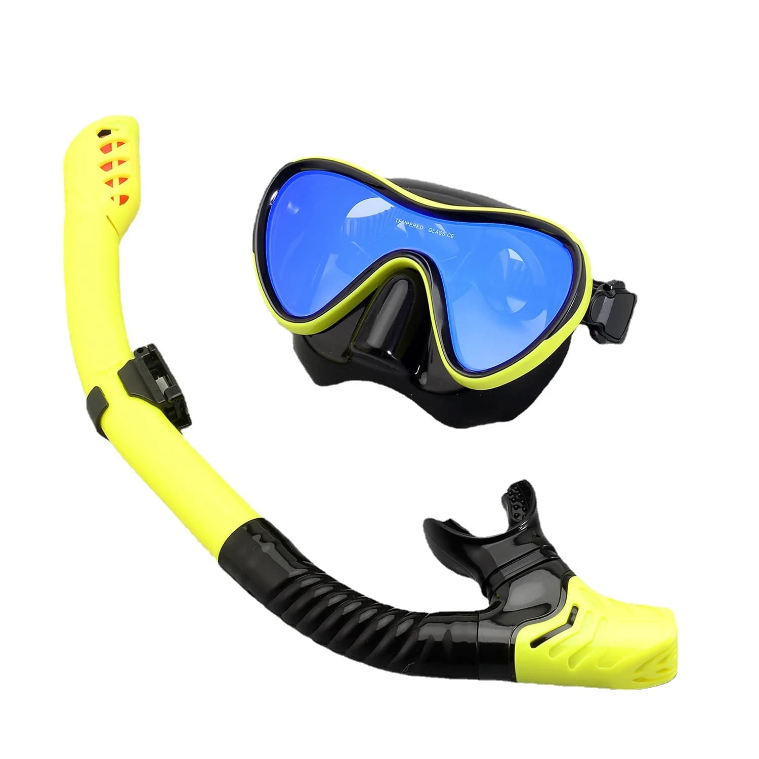 Diving Equipment Two Piece Set Silicone Mouthpieces Colorful Electrolytic Sub Glasses for Men and Women for Adults