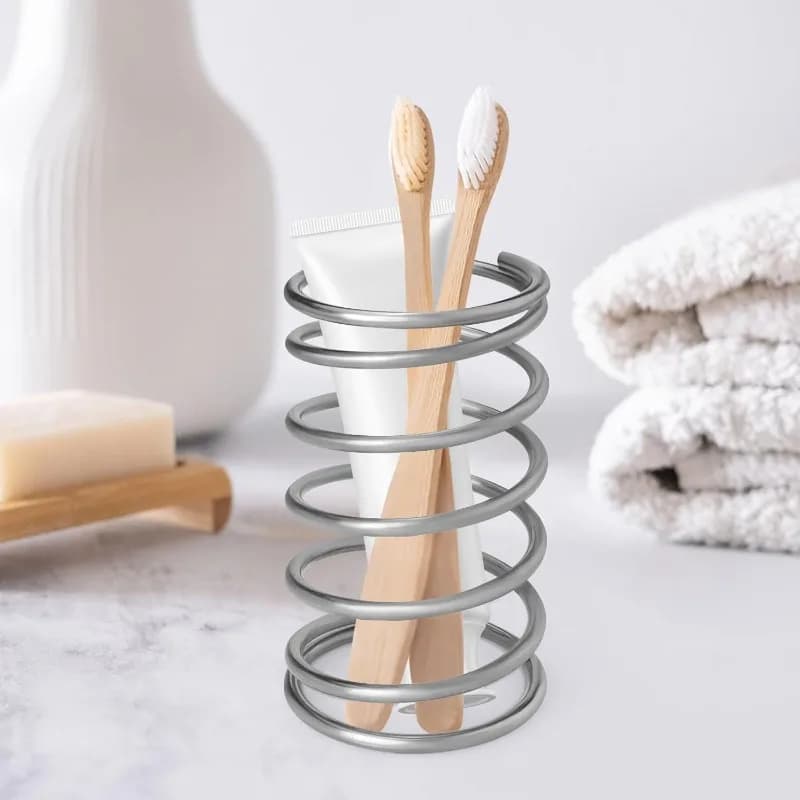 Portaspazzolino in Acciaio Inossidabile, Accessori per il Bagno, Porta Spazzolini, Porta Pennelli da Trucco, Porta Dentifricio, Organizzatore Multiuso per la Casa