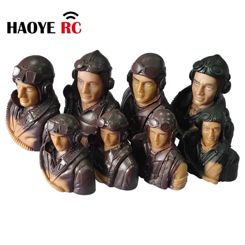 Haoye 1 Pz 1/6 1/5 Bilancia Piloti Civili Figure Con Cappello Modello Giocattolo Per RC Aereo Accessori Hobby Colore Marrone Verde