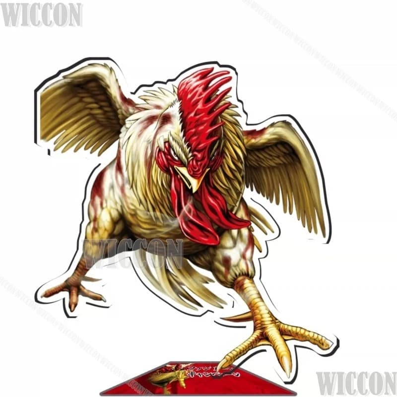 Portachiavi in Acrilico Rooster Fighter, Accessori Anime, Figura Cartoon, Ciondolo Creativo per Zaino, Cosplay, Natale, Carnevale
