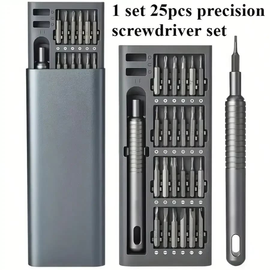 Set di cacciaviti di precisione da 25 pezzi, cacciaviti, strumenti di riparazione multifunzionali, resistenti, vari modelli, adatti per smontare telefoni e tablet, uso quotidiano, materiale plastico resistente, fornito con punte per viti assortite, ottimo regalo per Natale, San Valentino