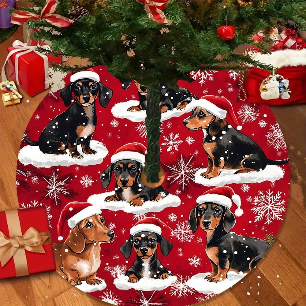 VIKAMA Gonna festiva per albero di Natale bassotto adatta per soggiorni e camere da letto Una scelta durevole per l'arredamento festivo della casa