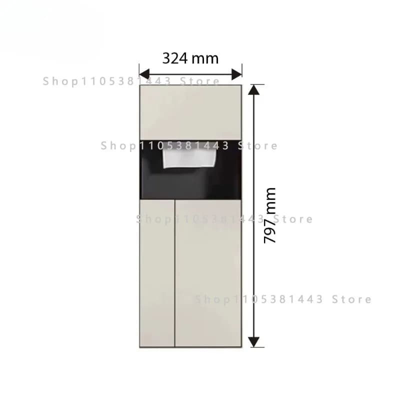 Nicchia a Muro Multifunzionale Moderna in Acciaio Inox per Carta Igienica, Scopino e Cestino, Design a Scomparsa