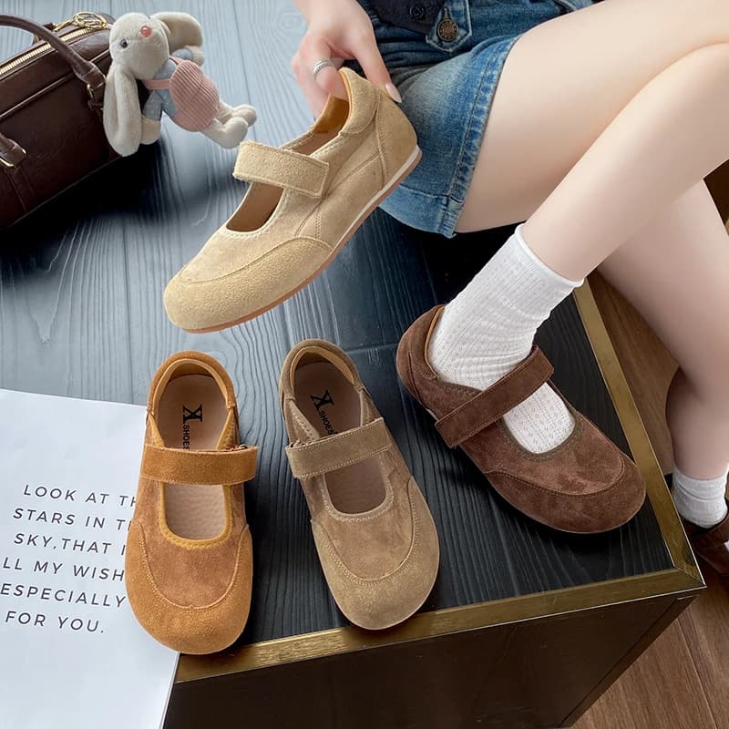 Nuovi appartamenti Mary Jane da donna con cinturini in velcro regolabili - Scarpe casual slip-on traspiranti con suola antiscivolo per l'uso quotidiano