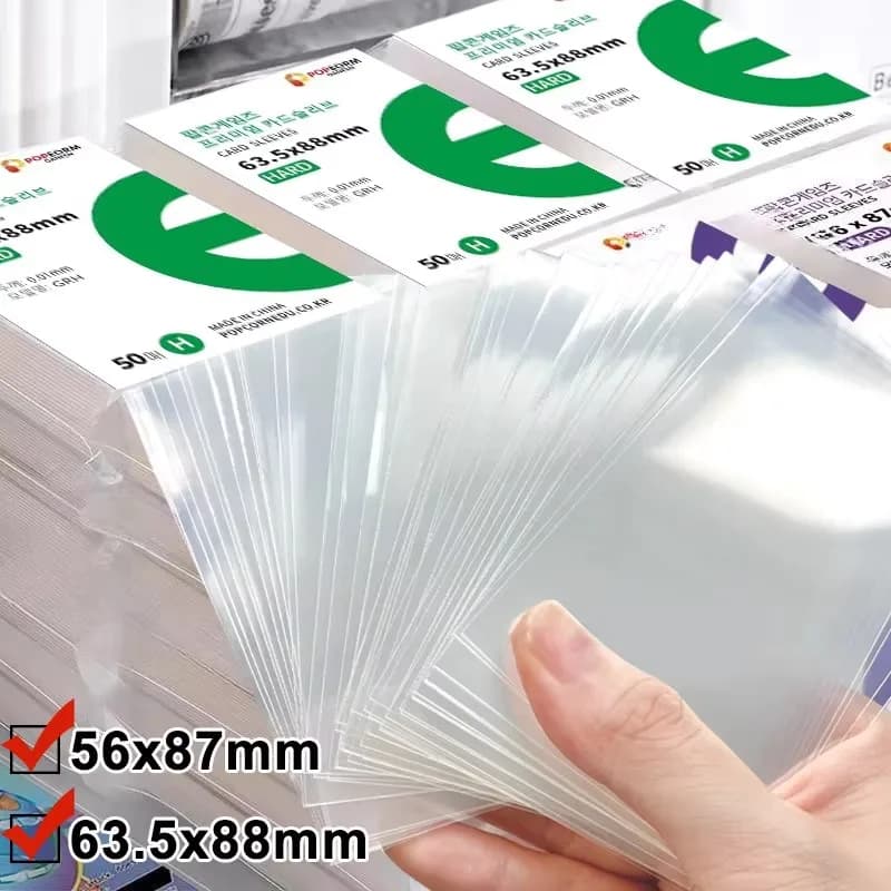 500-50 Pezzi Custodie Protettive Premium in Plastica Trasparente per Carte, Robuste Porta Carte Trasparenti, Pellicola Protettiva Olografica per Photocard di Idoli K-Pop Coreani
