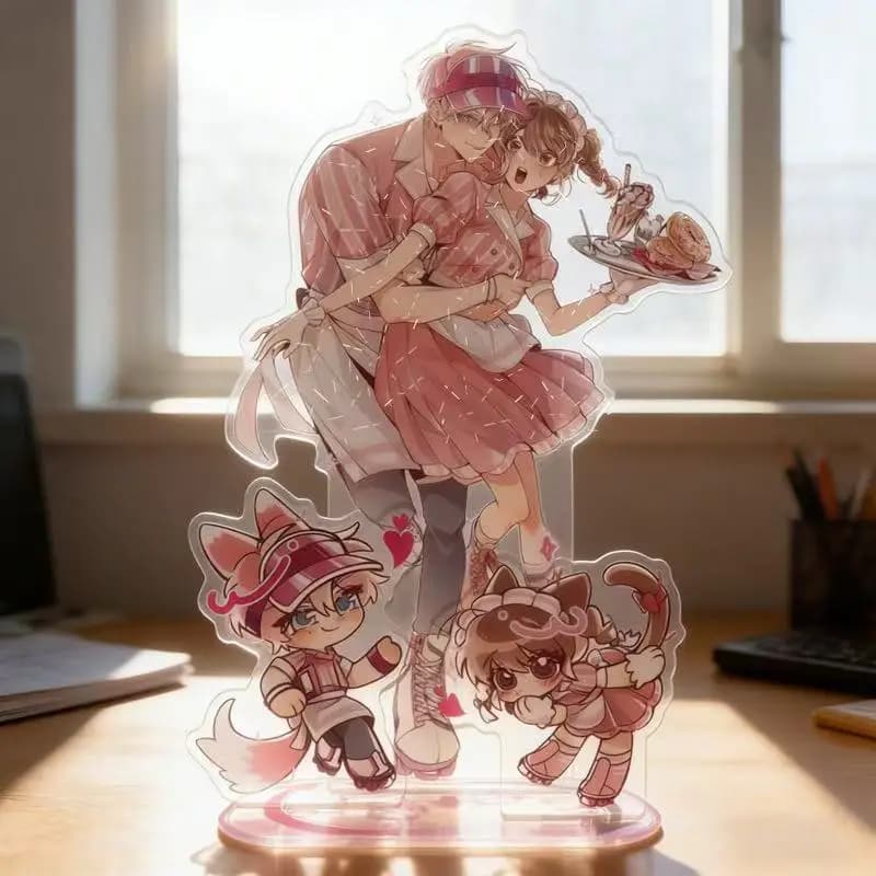 Accessori Anime, Figurina Utage Kinoshita, Espositore Bifacciale, Statuetta Tamon Fukuhara, Supporto in Acrilico, Decorazione da Collezione